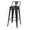 Set of 4 Metal Counter Height Dining Chairs with Low Back and Rubber Feet Suitable to Any Space